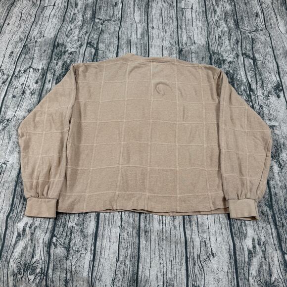 Jungmaven American Made Hemp Organic Cotton Crewneck Sweatshirt Womens L Tan USA - Picture 2 of 9